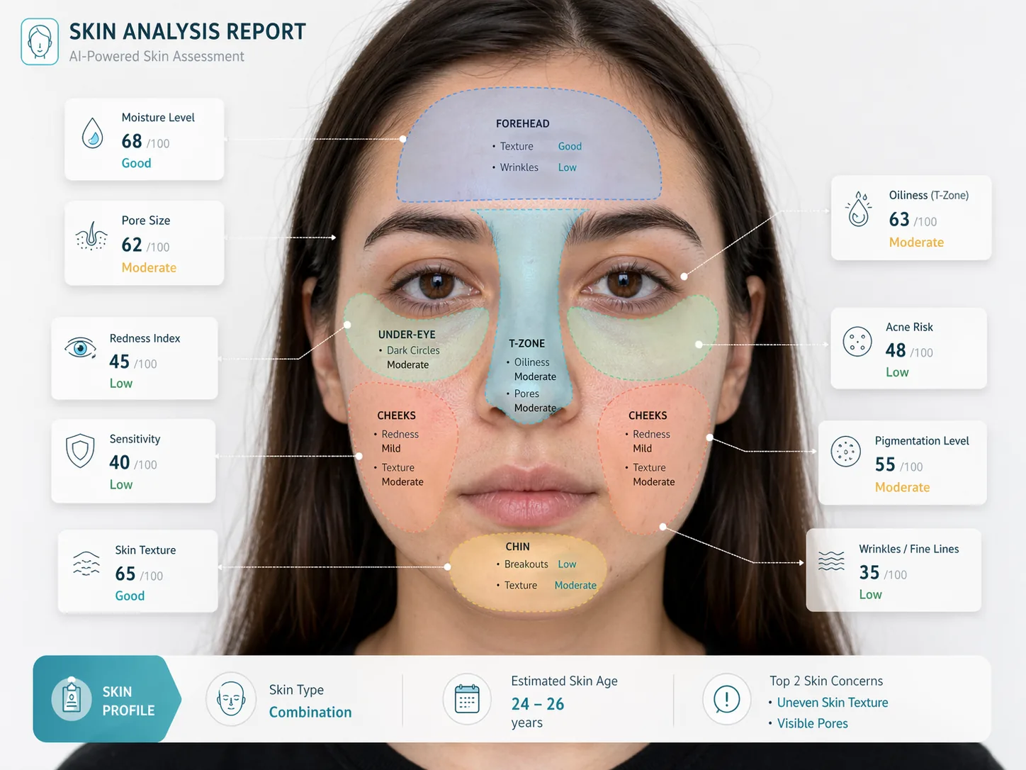 AI skin analysis report sample